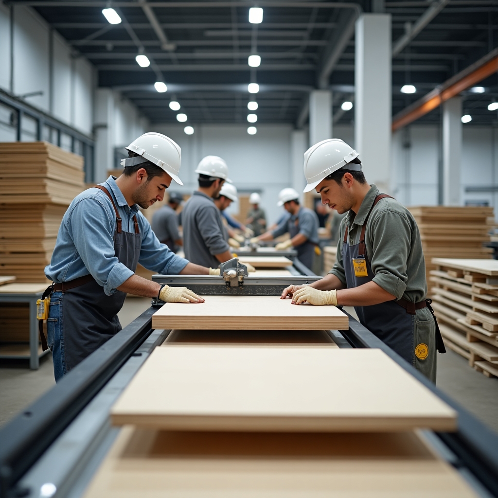 flux dev a modern furniture factory interior with workers labo 0